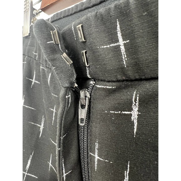 J. Jill Cotton Blend Cropped Trousers Black and White Pants Women's Size 8 - Picture 6 of 6